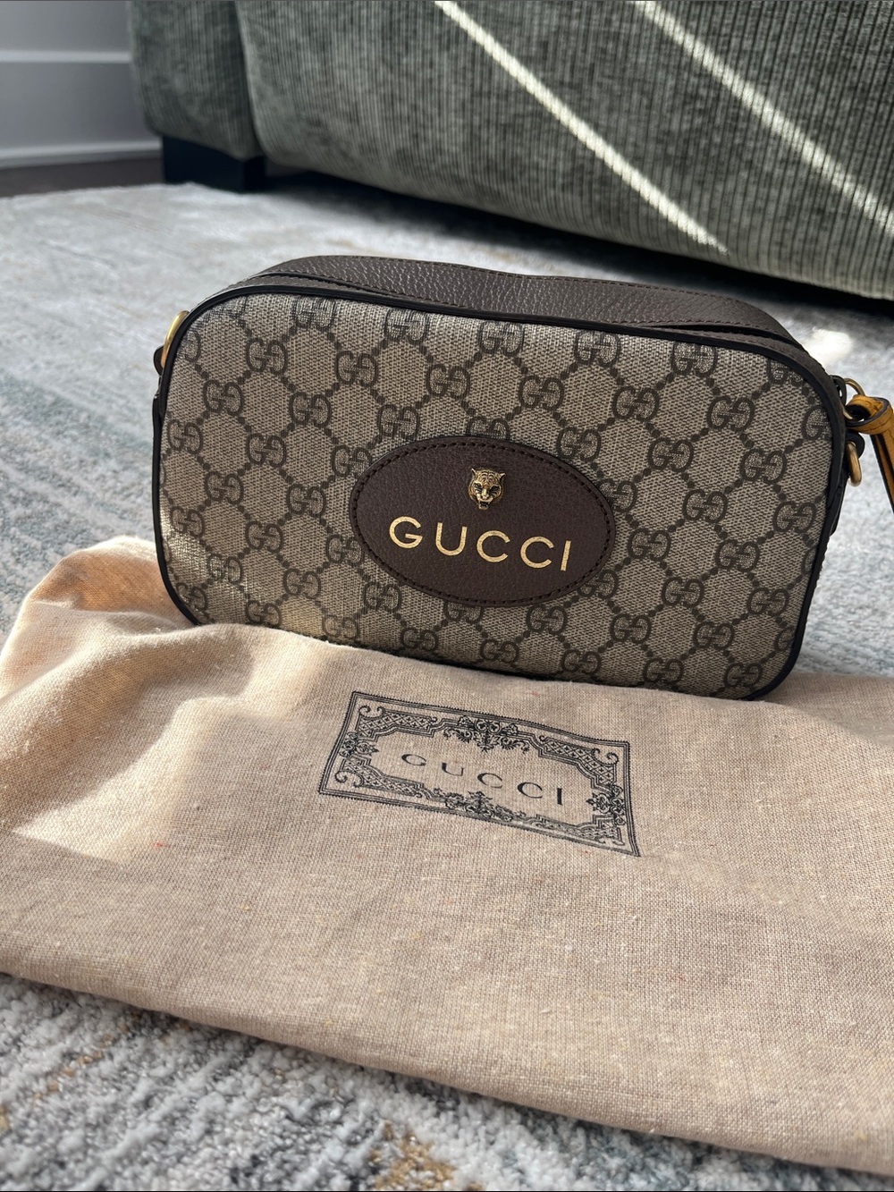GUCCI Neo Vintage GG Supreme Shoulder Bag w/ Strap